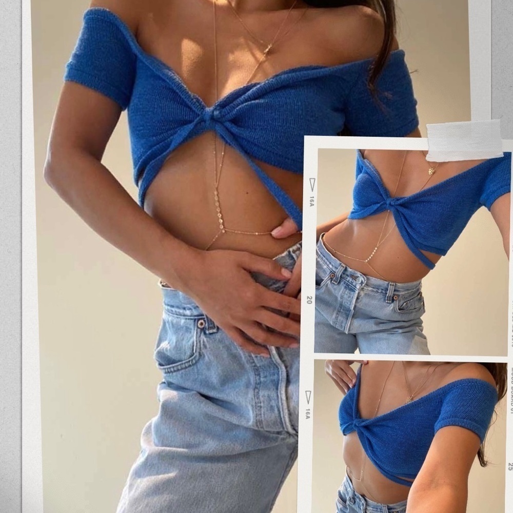 Knit off the shoulder crop top | NWT